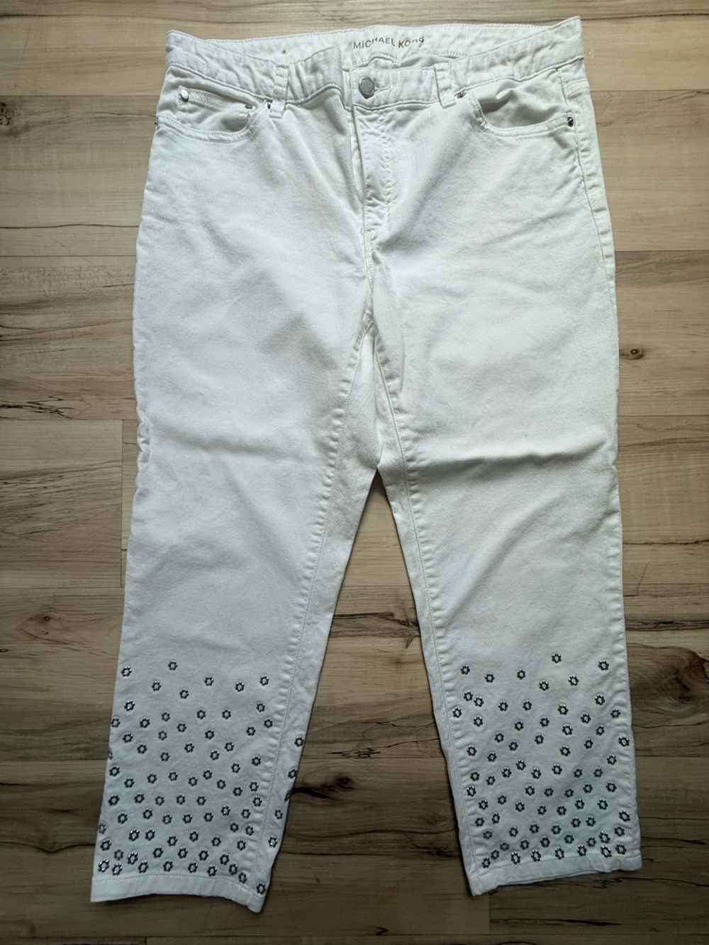 Michael Kors Izzy Cropped Skinny Jeans Women’s Size 14 White